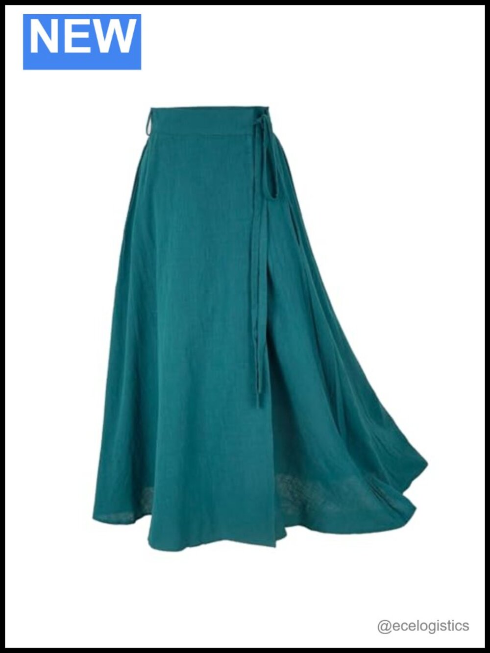 Women's Linen A-Line Mid Rise Maxi Skirt with Pockets